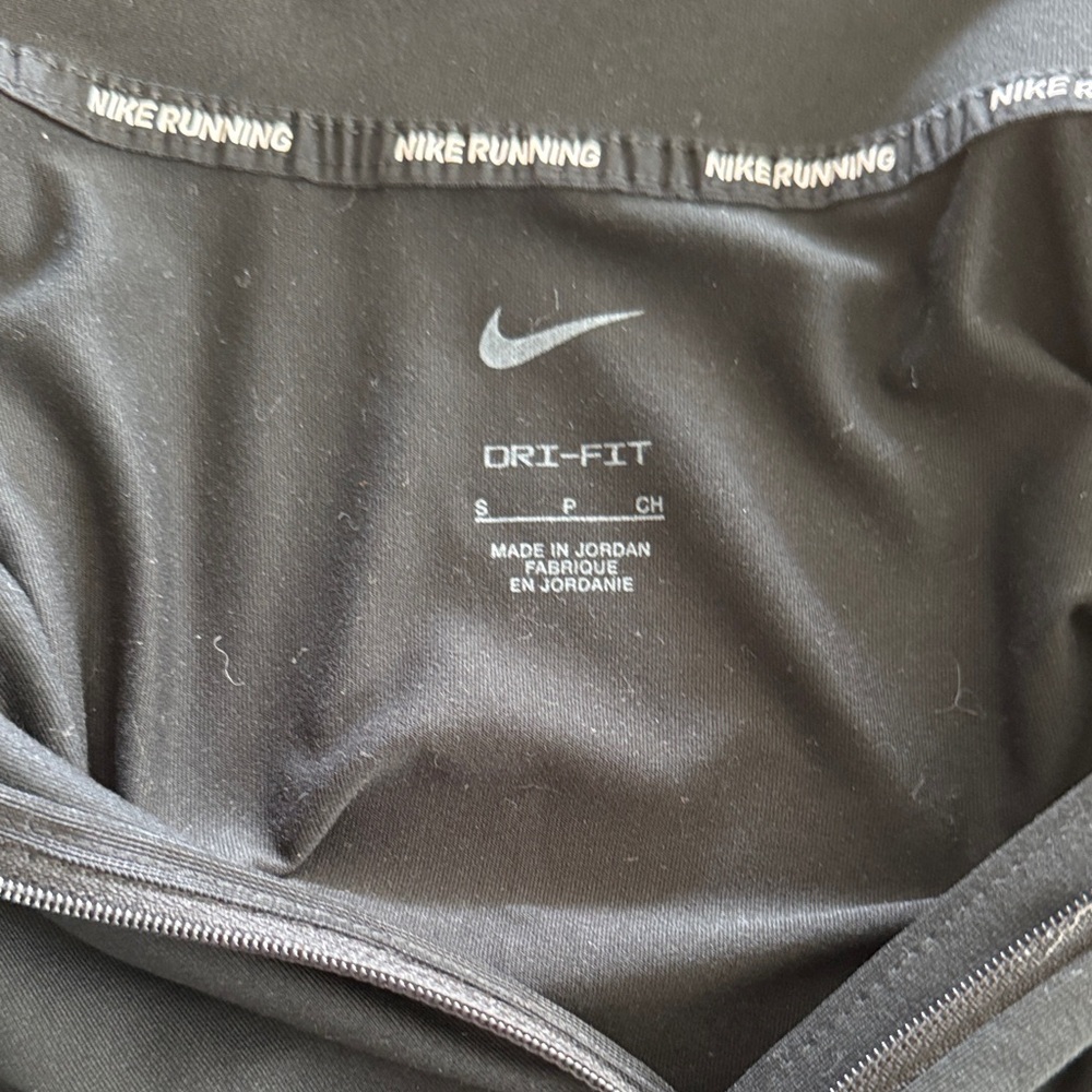 Nike Black Quarter-Zip Performance Top with White Swoosh - Picture 2 of 4